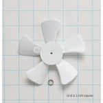 REFRIGERATOR PLASTIC FAN BLADE, approximately 4 1/2 inch diameter