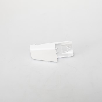 Refrigerator shelf retainer bar end cap, thin bar
